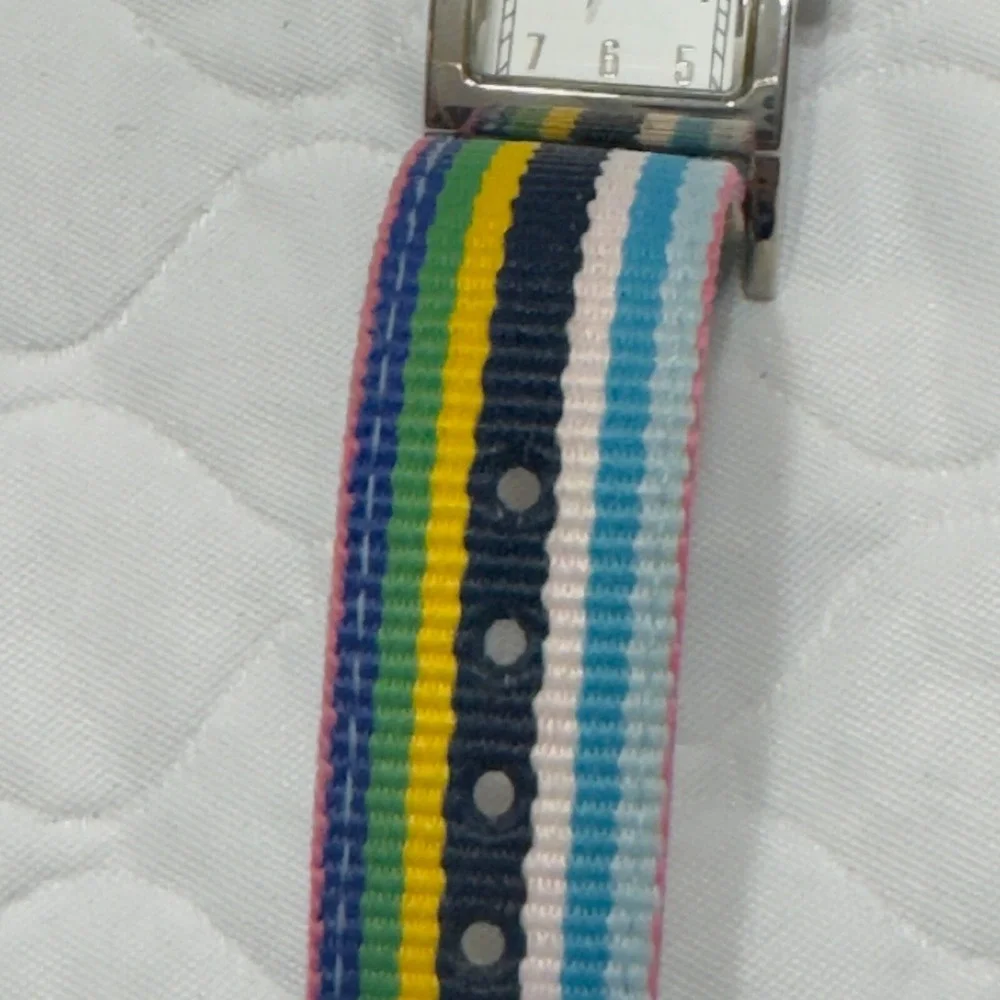 Anne Klein VINTAGE Woman's Rainbow Belt Watch Y121E 10/6465 Japan Movt Quartz